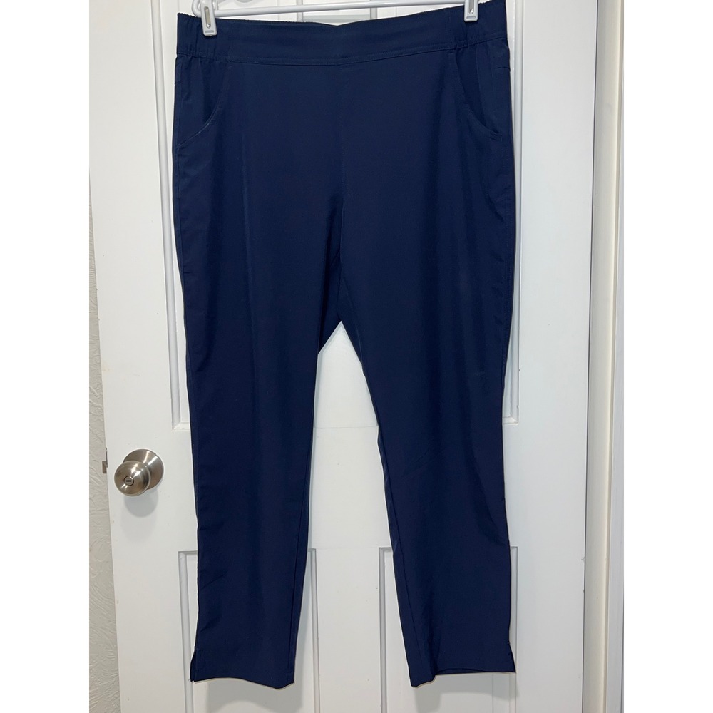 Eddie Bauer Ladies Traveler Pant Navy Blue Stretch Hiking Trousers Large 1669363
